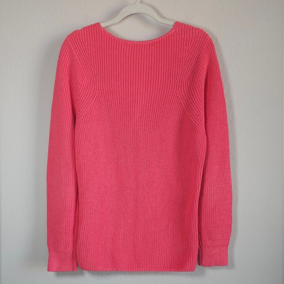 COS Criss Cross Cut Out Jumper Sweater Fisherman 100% Cotton Chunky Knit Medium - Picture 6 of 10
